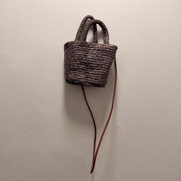 J.Crew Small Malta Handwoven Straw Crossbody Tote Bag — Brown - Picture 2 of 8
